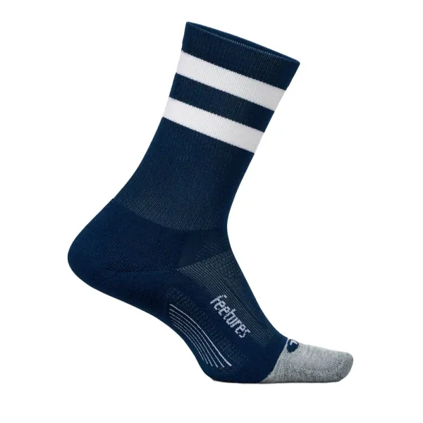 FEETURES ELITE LIGHT CUSHION MINICREW NAVY HIGH TOP STRIPE